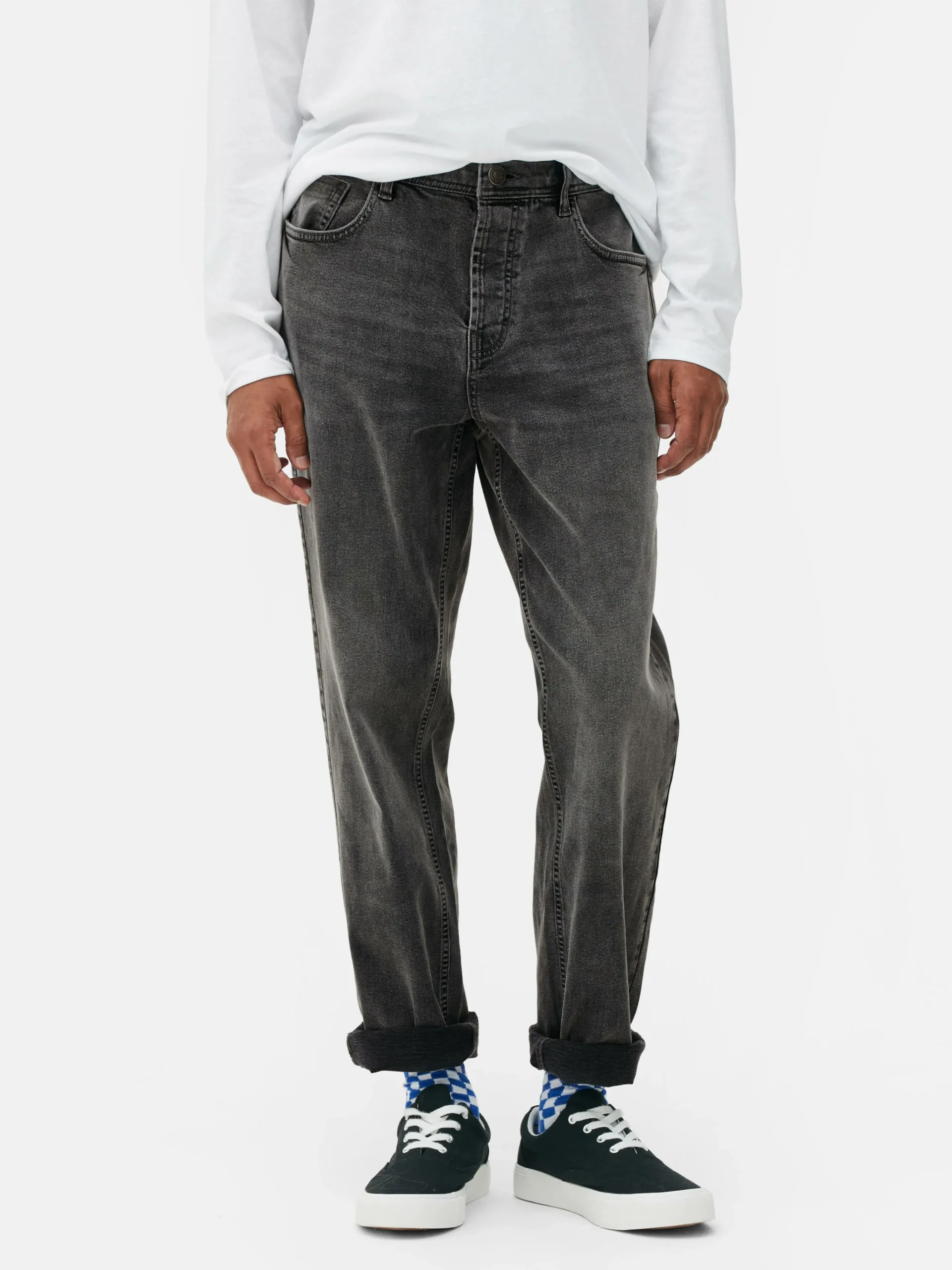 Primark Stretch Straight Jeans Dark Gray Best Sale