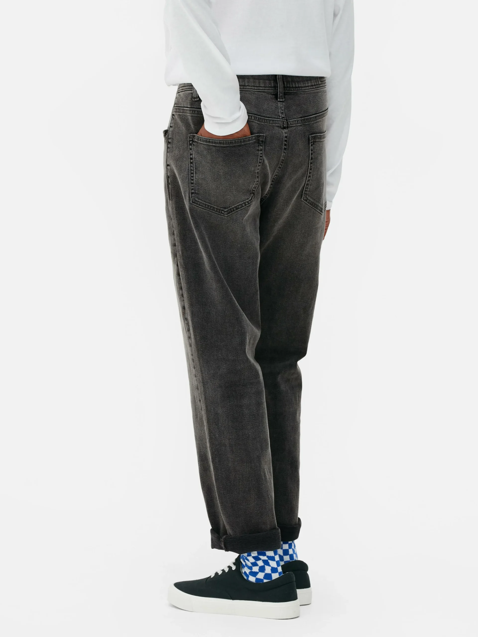 Primark Stretch Straight Jeans Dark Gray Best Sale