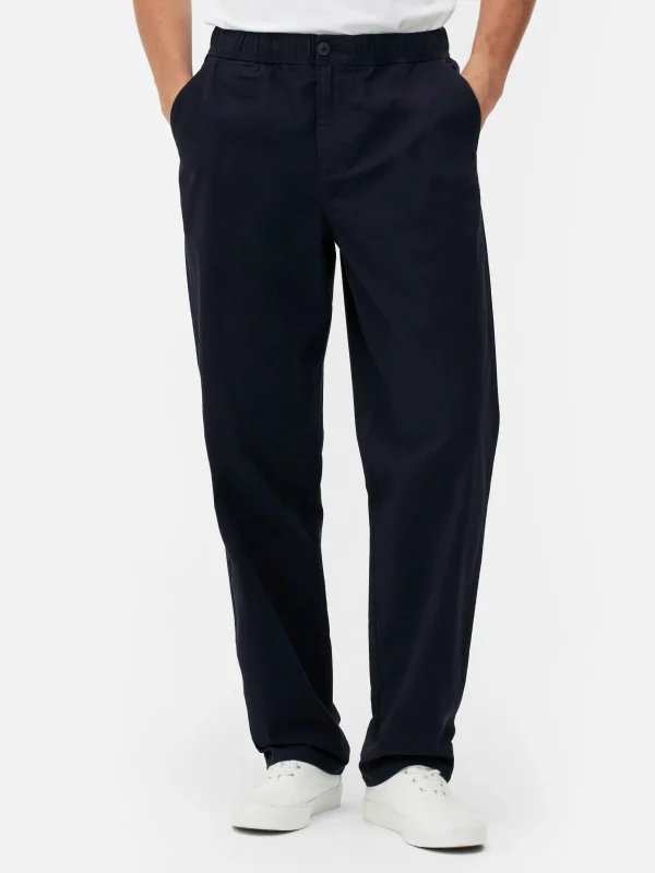 Primark Stretch Waist Pants Navy Cheap