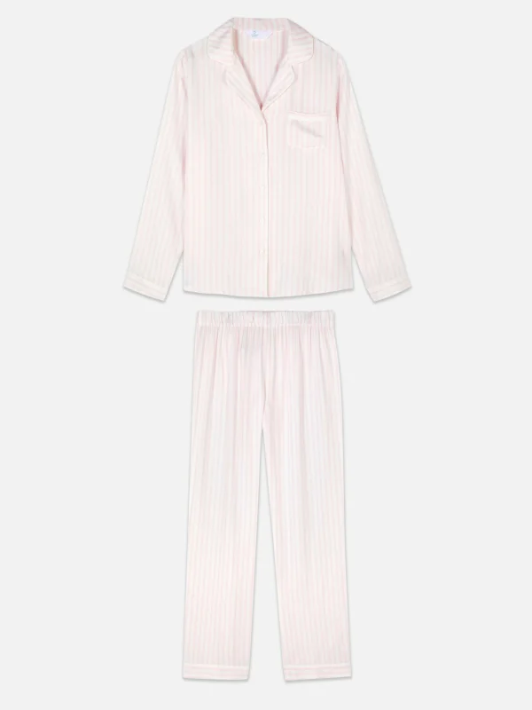 Primark Striped Boyfriend Long Pajamas Pink Best