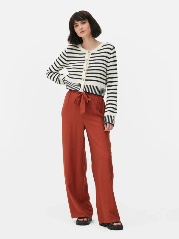 Primark Striped Cropped Cardigan Black/White Best Sale