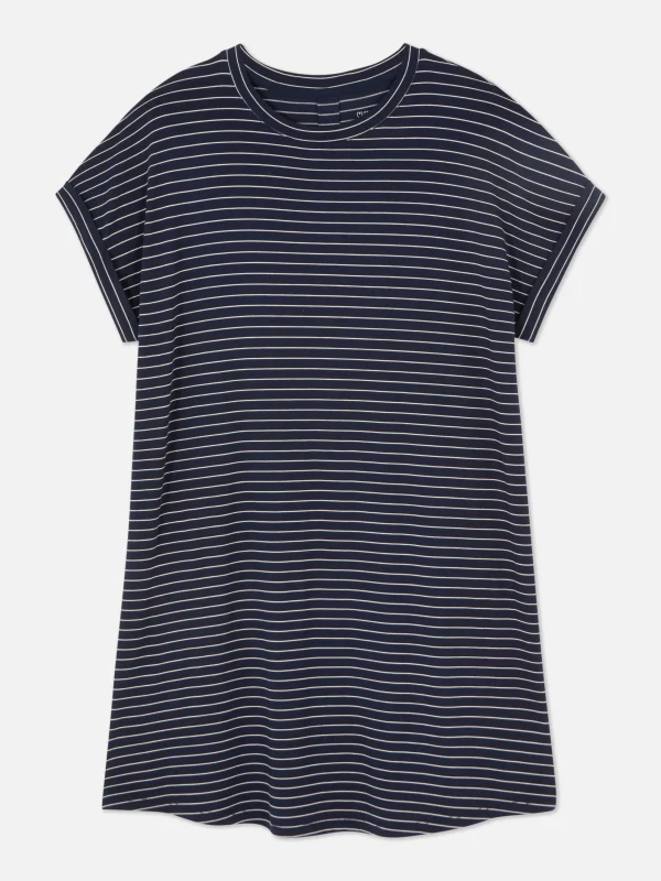 Primark Striped Sleep Tee Navy Sale