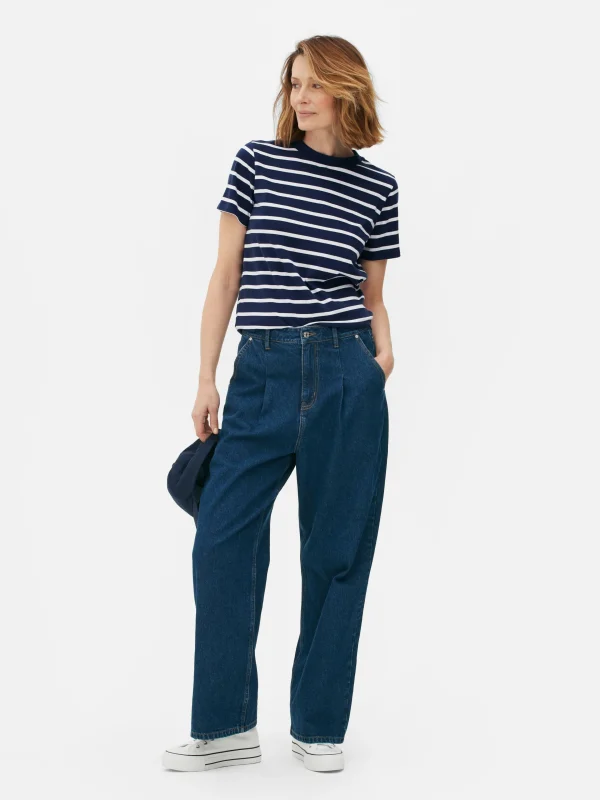 Primark Striped T-Shirt Navy Shop