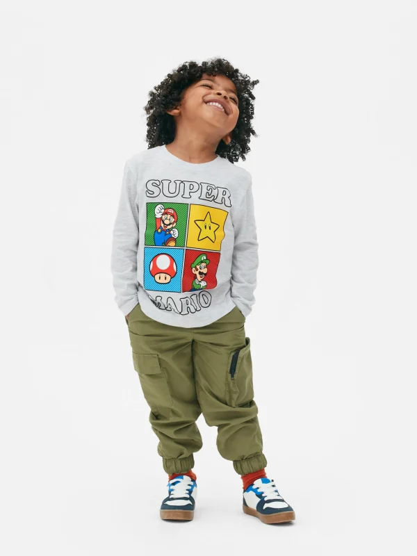 Primark Super Mario Bros. Long Sleeve T-Shirt Gray Heather Best Sale