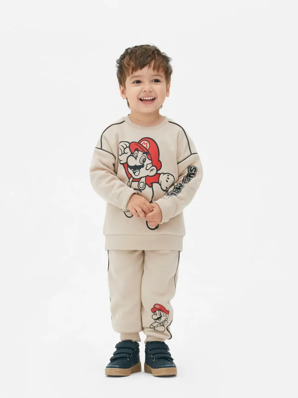 Primark Super Mario Piped Sweatshirt Stone Hot