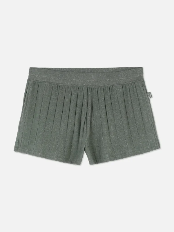 Primark Super Soft Pleated Pajama Shorts Olive Store