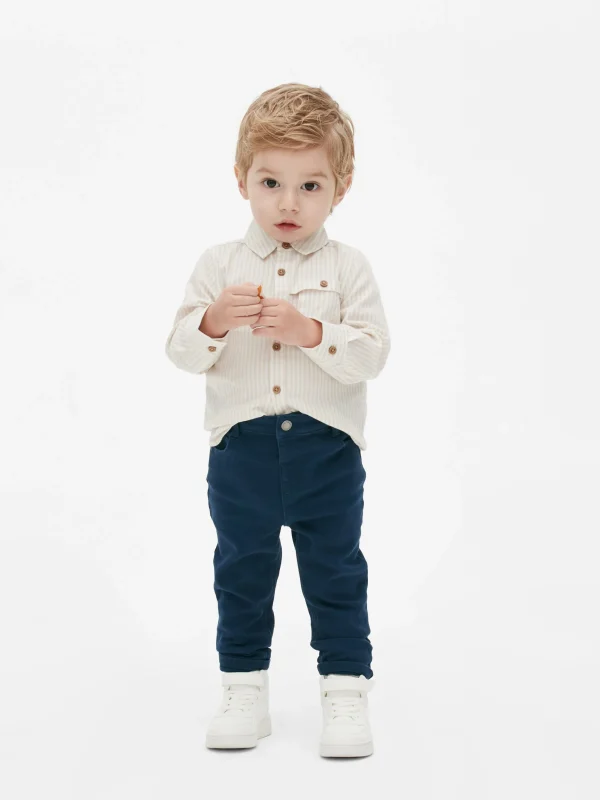 Primark Tapered Twill Pants Navy Discount