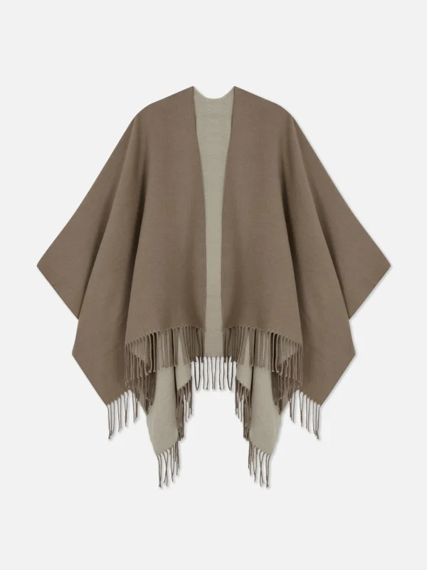 Primark Tassel Cape Scarf Oatmeal Shop