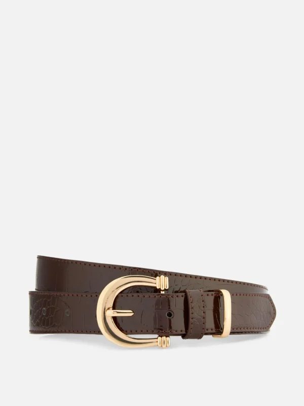 Primark Textured Belts Chocolate Outlet