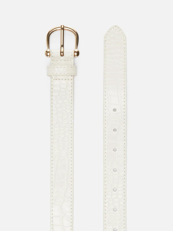 Primark Textured Belts Ivory Discount