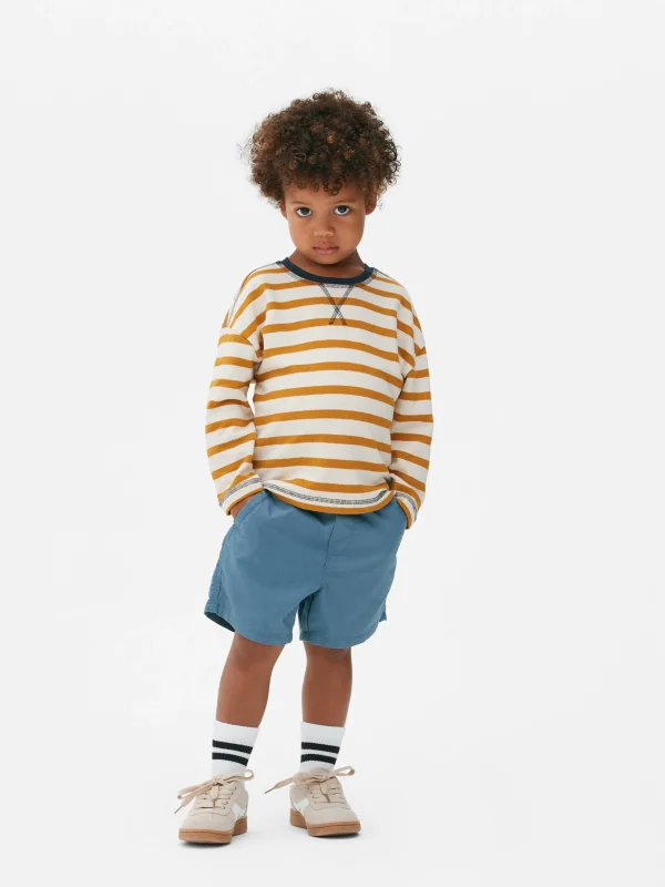 Primark Textured Striped Long Sleeve T-Shirt Mustard Discount