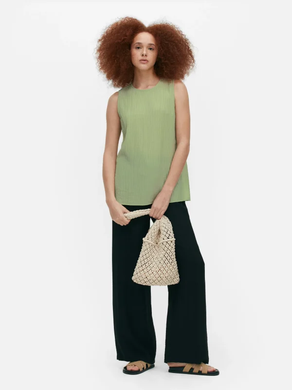 Primark Textured Tank Light Green Outlet