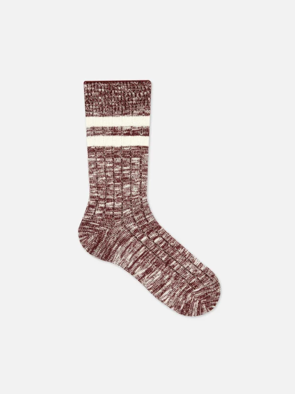 Primark The Stronghold Knit Crew Socks Burgundy Outlet