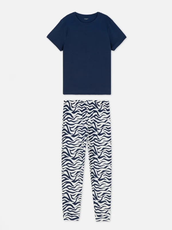Primark T-Shirt And Joggers Pajamas Navy New