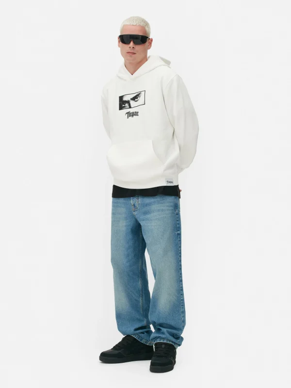 Primark Tupac Graphic Hoodie Ivory Online