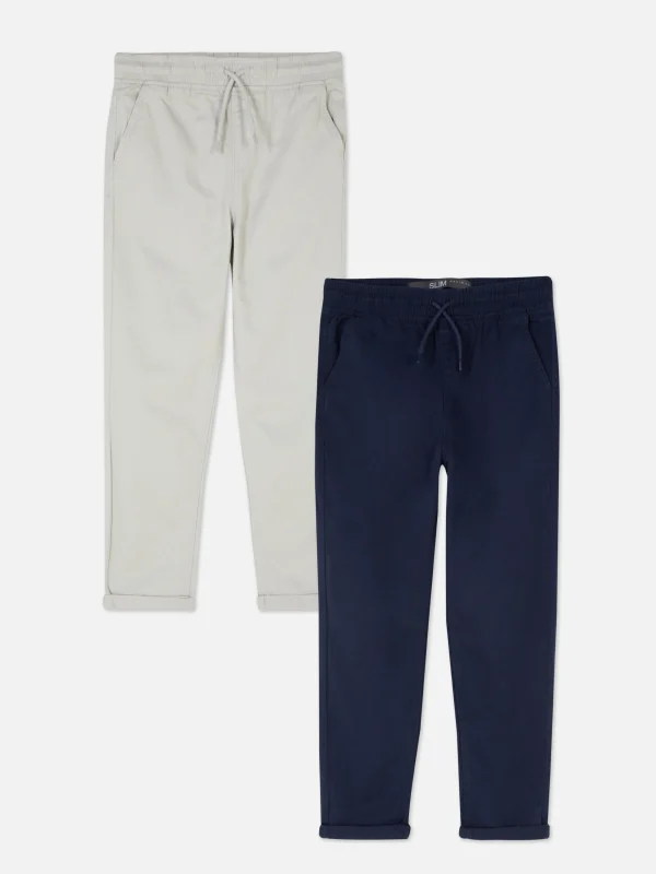Primark Twill Drawstring Pants Blue Best Sale
