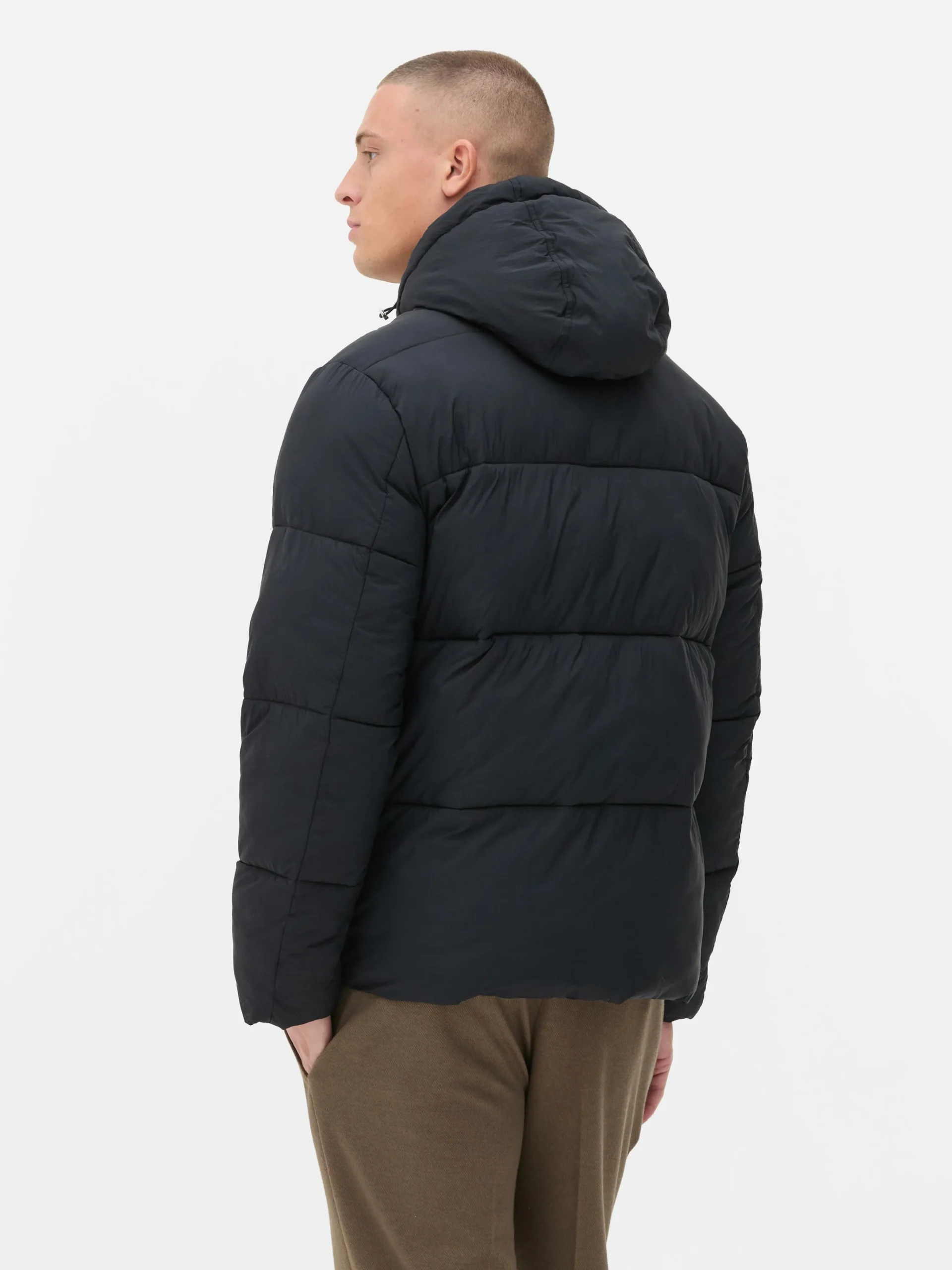 Primark Two-Way Zip Puffer Jacket Black Best Sale