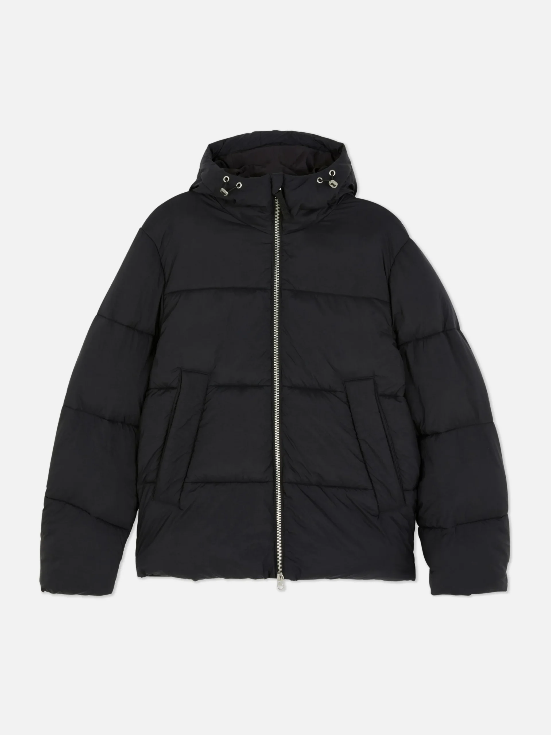 Primark Two-Way Zip Puffer Jacket Black Best Sale