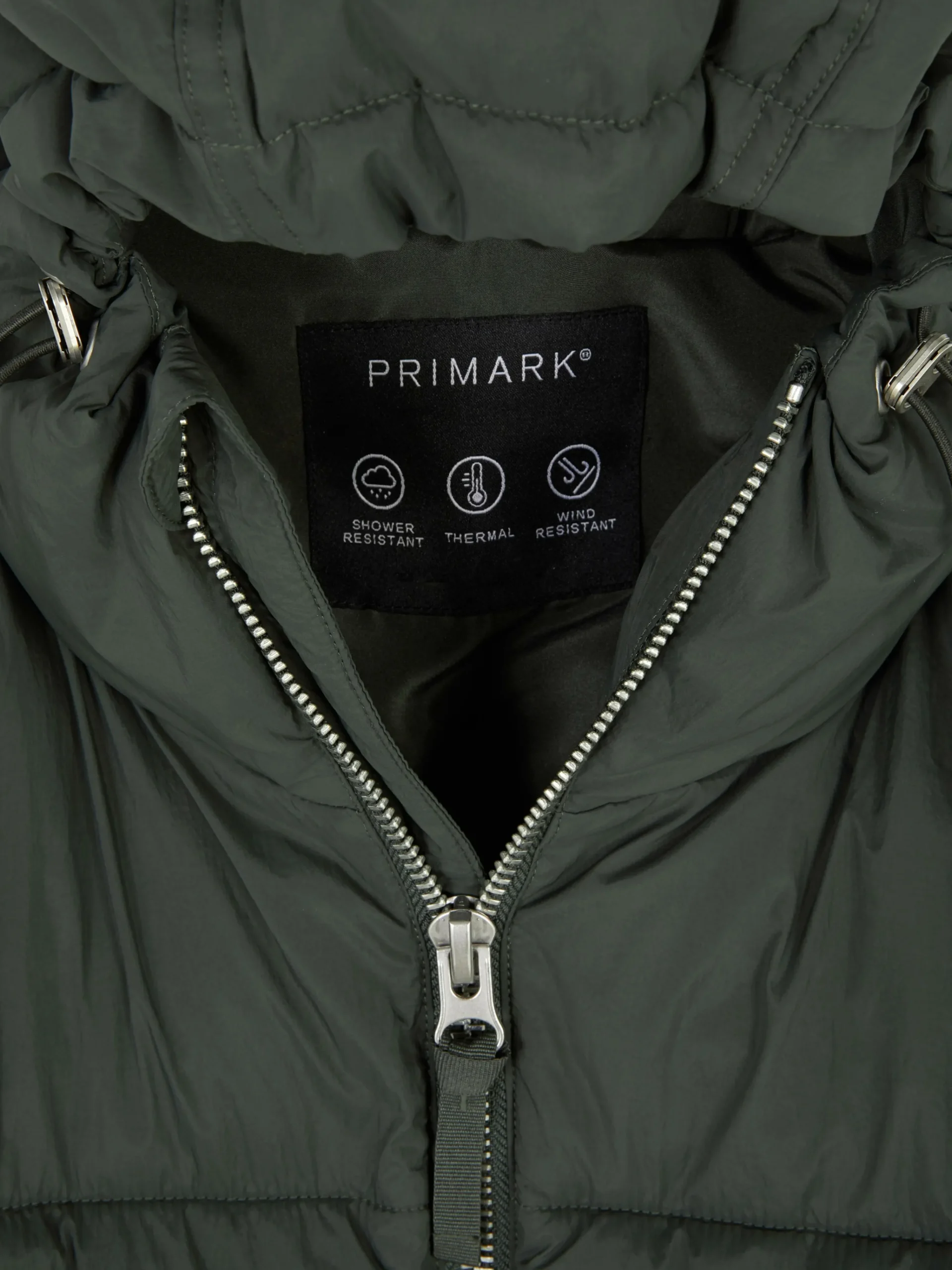 Primark Two-Way Zip Puffer Jacket Olive Shop