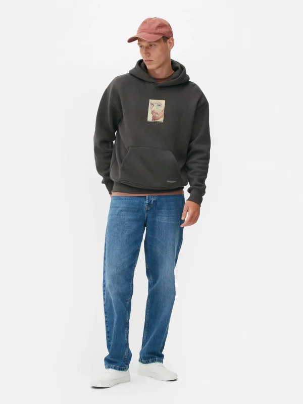 Primark Vincent Van Gogh Self Portrait Hoodie Charcoal Clearance