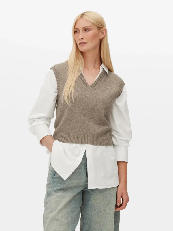 Primark V-Neck Knit Tank Taupe Discount