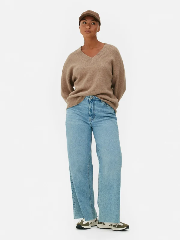 Primark V-neck Sweater Beige Best