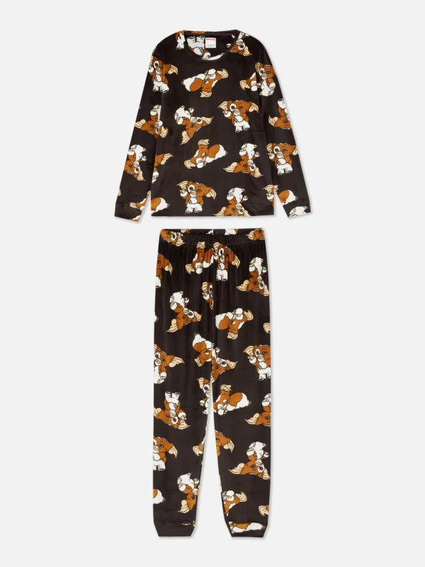 Primark Warner Bros Gremlins Gizmo Fleece Pajamas Brown New
