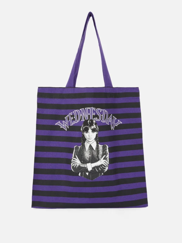 Primark Wednesday Addams Striped Tote Black Best Sale