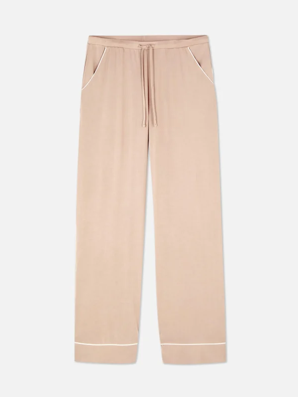 Primark Wide-Leg Jersey Pajama Bottoms Mocha Best Sale