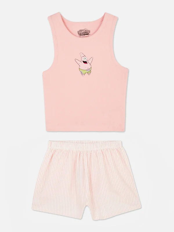 Primark Women's SpongeBob SquarePants Tank And Shorts Pajama Set Pink Cheap
