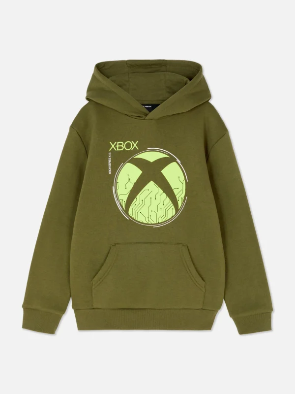 Primark Xbox Logo Hoodie Olive Clearance