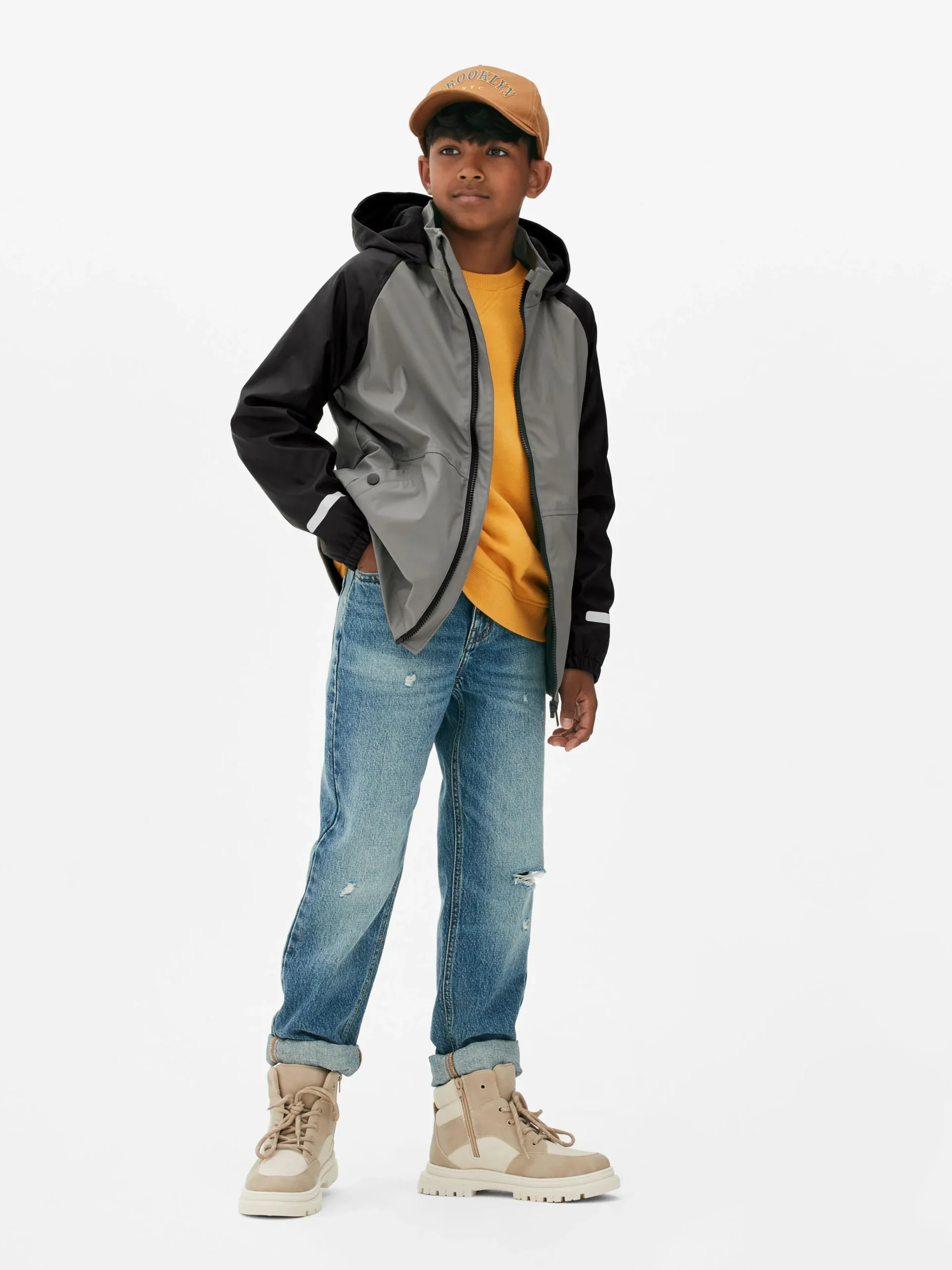 Primark Zip-Up Rain Jacket Charcoal Online